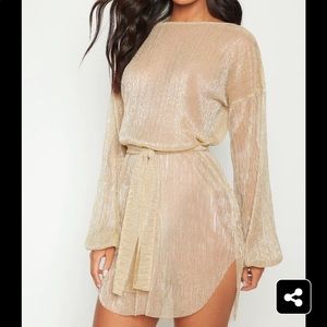 Gold sheer dress - Size: UK 8, tags still attached never worn